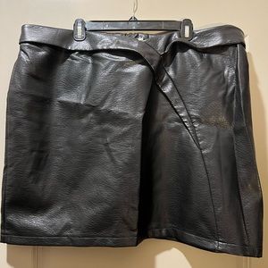 ASOS Curve faux leather elastic waist mini skirt